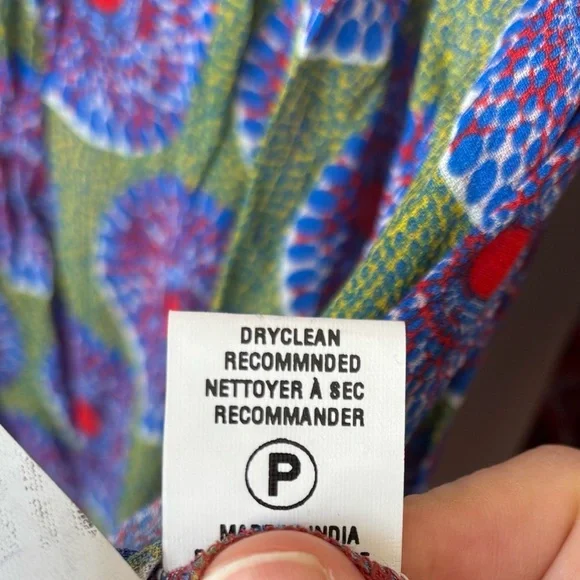 Bl-nk London Miranda Peasant Blouse Red & Green Medallion Anthropologie Size XS - Picture 7 of 7